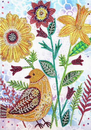 Crystal Rhinestone Diamond Painting Kit - Flowers and Birds - Hibah-Diamond painting art studio
