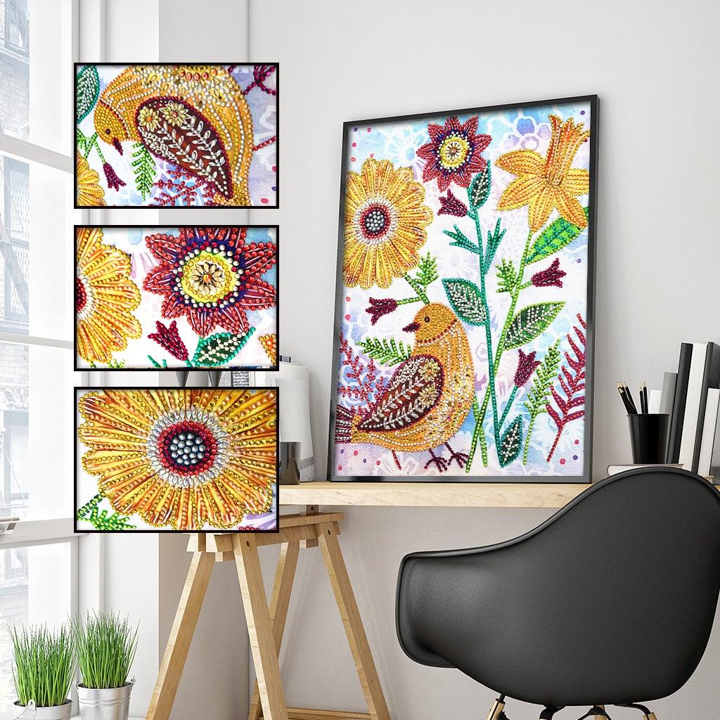 Crystal Rhinestone Diamond Painting Kit - Flowers and Birds - Hibah-Diamond painting art studio