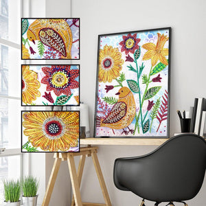 Crystal Rhinestone Diamond Painting Kit - Flowers and Birds - Hibah-Diamond painting art studio