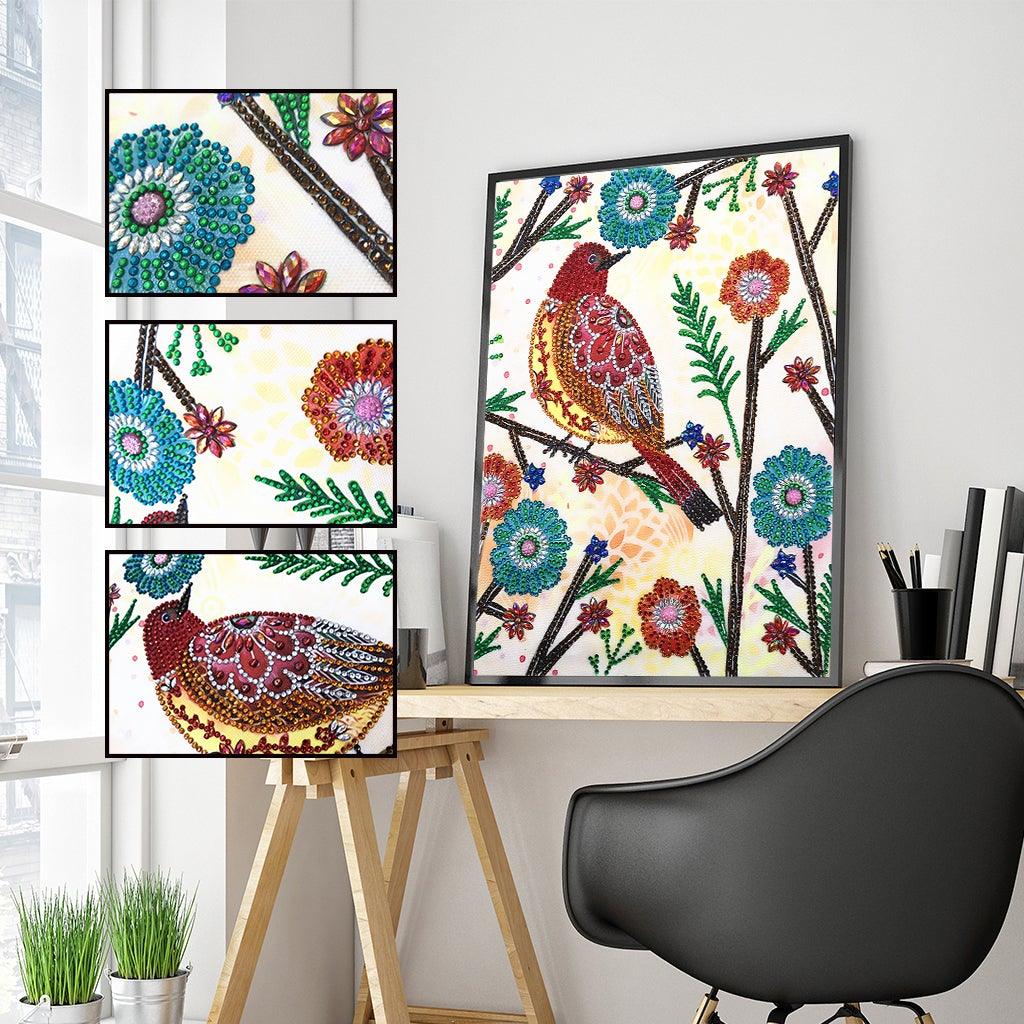 Crystal Rhinestone Diamond Painting Kit - Flowers and birds - Hibah-Diamond painting art studio