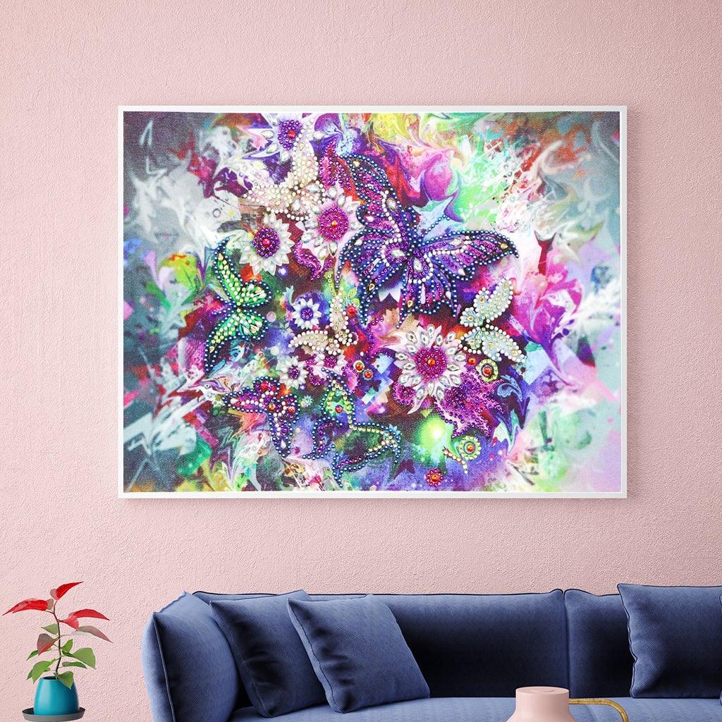 Crystal Rhinestone Diamond Painting Kit - Flowers and butterflies - Hibah-Diamond painting art studio