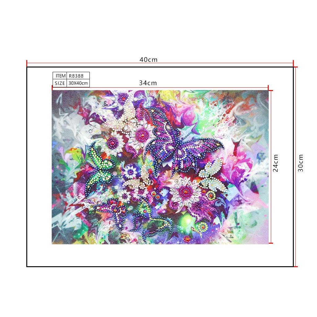 Crystal Rhinestone Diamond Painting Kit - Flowers and butterflies - Hibah-Diamond painting art studio