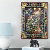 Crystal Rhinestone Diamond Painting Kit - Flowers and Cats - Hibah-Diamond painting art studio
