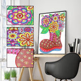 Crystal Rhinestone Diamond Painting Kit - Flowers on boots - Hibah-Diamond painting art studio