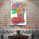 Crystal Rhinestone Diamond Painting Kit - Flowers on boots - Hibah-Diamond painting art studio