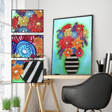 Crystal Rhinestone Diamond Painting Kit - Flowers on vase - Hibah-Diamond painting art studio