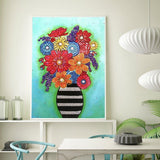 Crystal Rhinestone Diamond Painting Kit - Flowers on vase - Hibah-Diamond painting art studio