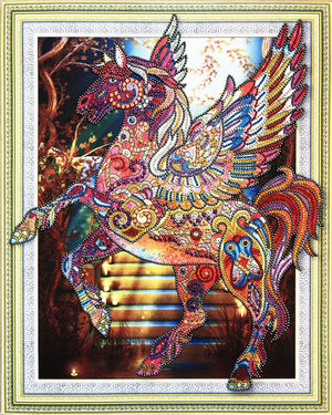 Crystal Rhinestone Diamond Painting Kit - Flying horse (18.5x22.5inch) - Hibah-Diamond painting art studio