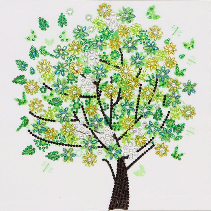 Crystal Rhinestone Diamond Painting Kit - Green tree - Hibah-Diamond painting art studio