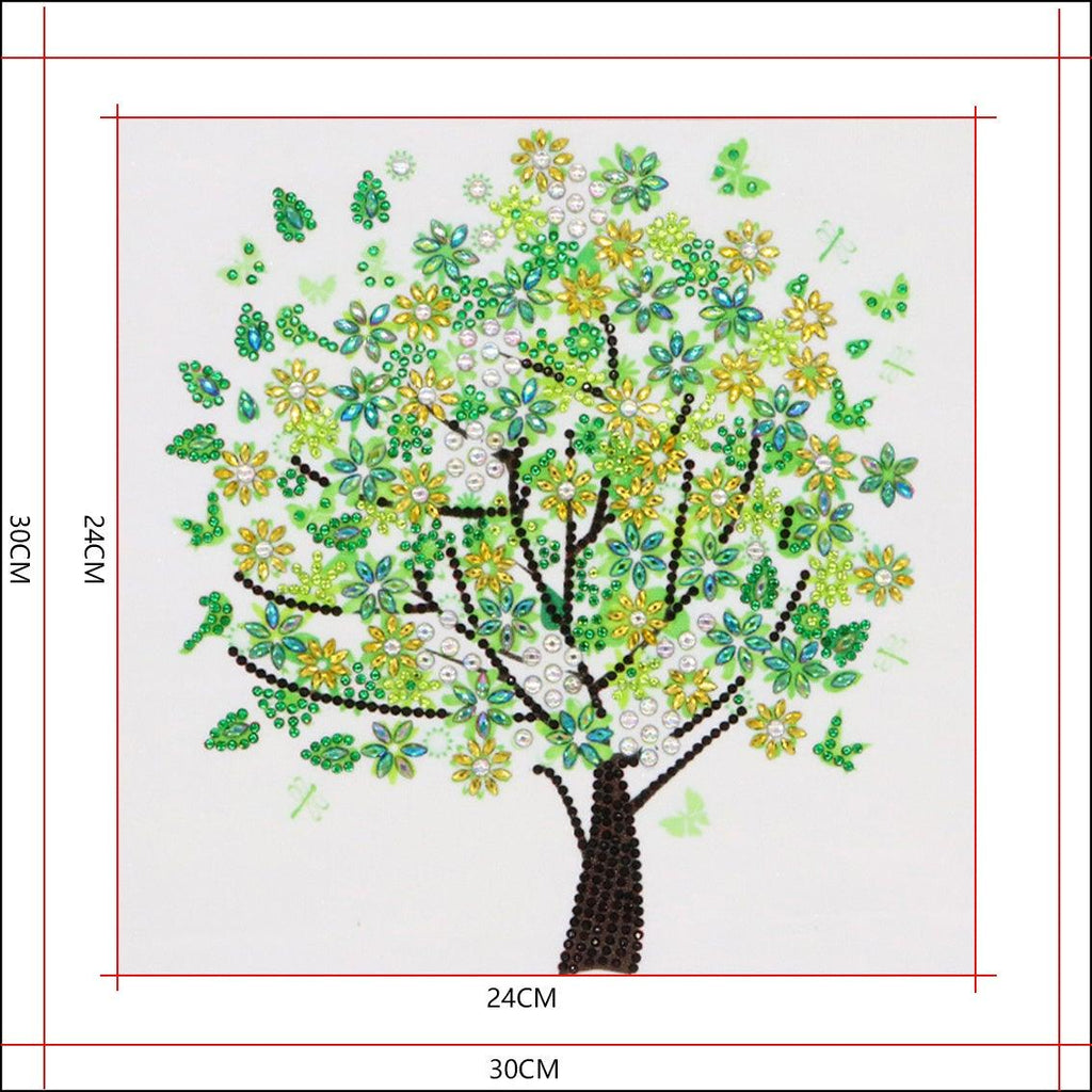 Crystal Rhinestone Diamond Painting Kit - Green tree - Hibah-Diamond painting art studio
