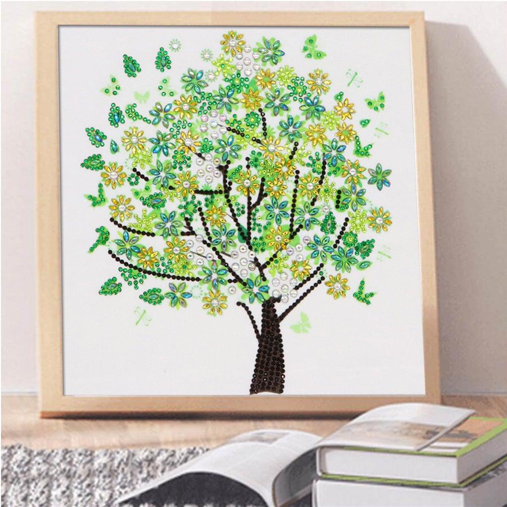 Crystal Rhinestone Diamond Painting Kit - Green tree - Hibah-Diamond painting art studio