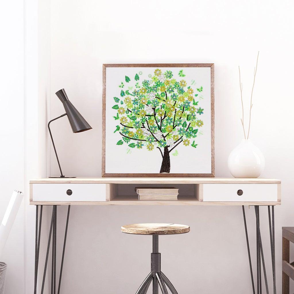 Crystal Rhinestone Diamond Painting Kit - Green tree - Hibah-Diamond painting art studio