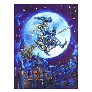 Crystal Rhinestone Diamond Painting Kit - Halloween Magic Wizard - Hibah-Diamond painting art studio