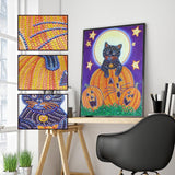 Crystal Rhinestone Diamond Painting Kit - Halloween Pumpkin - Hibah-Diamond painting art studio