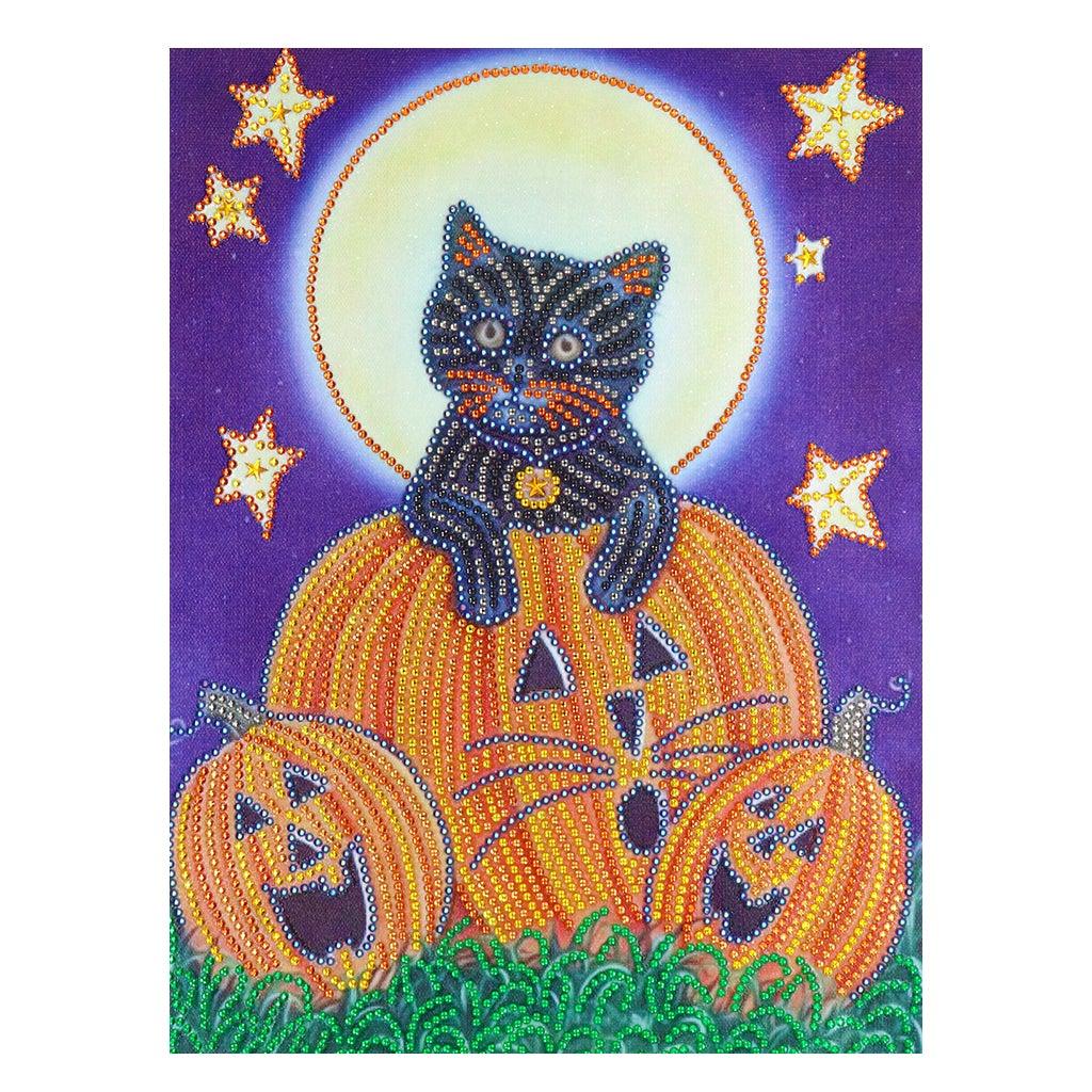 Crystal Rhinestone Diamond Painting Kit - Halloween Pumpkin - Hibah-Diamond painting art studio