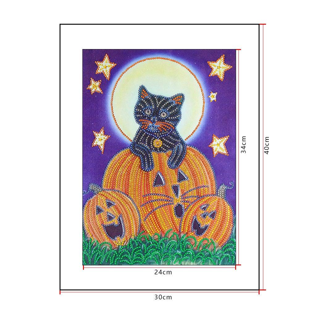 Crystal Rhinestone Diamond Painting Kit - Halloween Pumpkin - Hibah-Diamond painting art studio