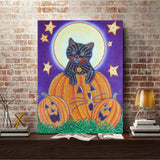 Crystal Rhinestone Diamond Painting Kit - Halloween Pumpkin - Hibah-Diamond painting art studio