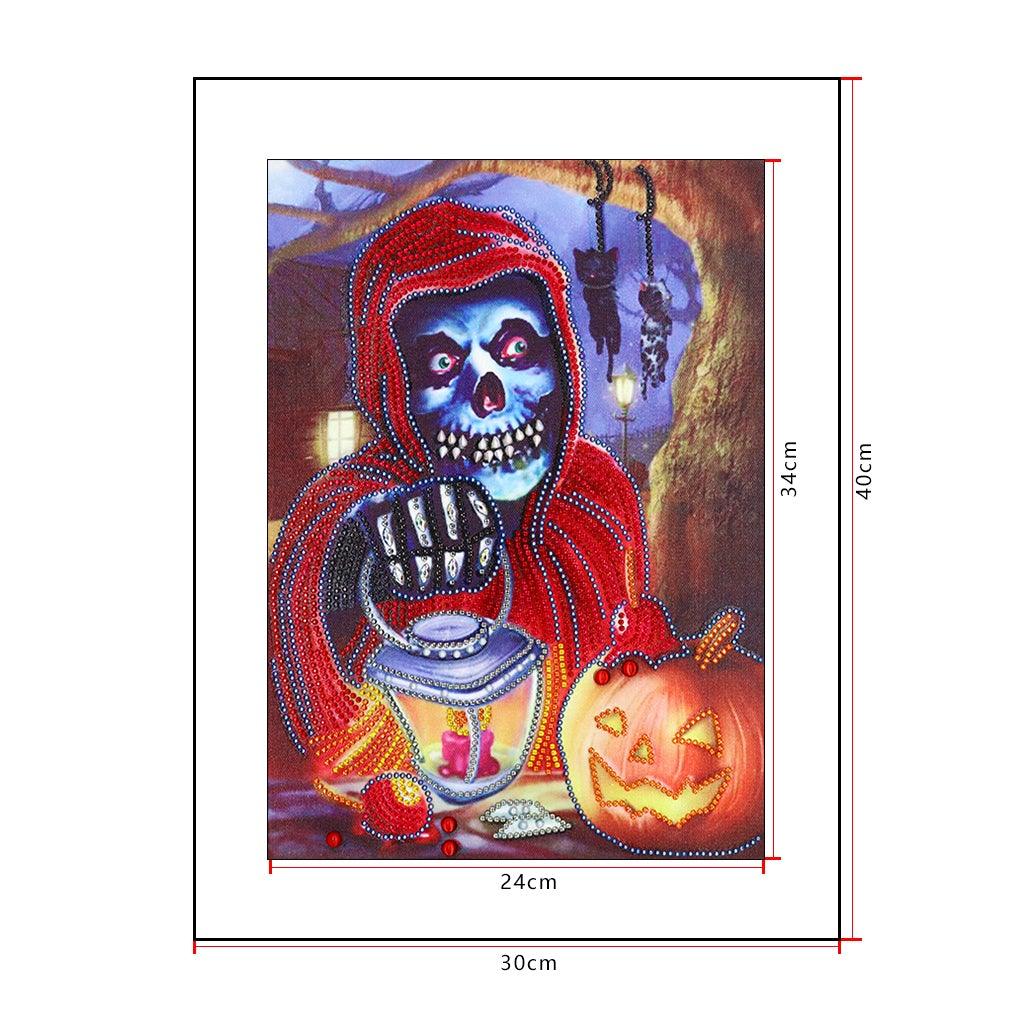 Crystal Rhinestone Diamond Painting Kit - Halloween Skull - Hibah-Diamond painting art studio