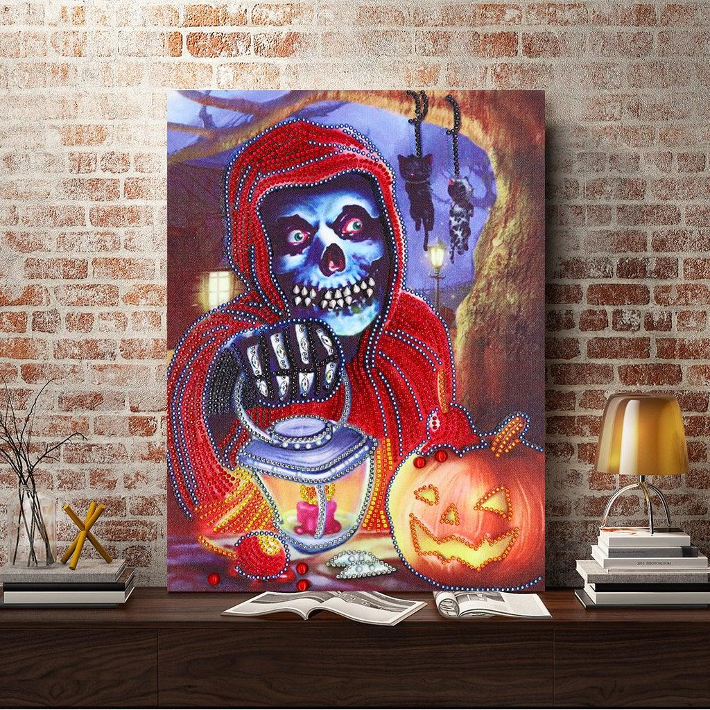 Crystal Rhinestone Diamond Painting Kit - Halloween Skull - Hibah-Diamond painting art studio