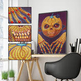 Crystal Rhinestone Diamond Painting Kit - Halloween Skull Pumpkin - Hibah-Diamond painting art studio