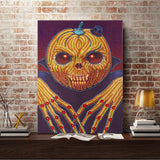 Crystal Rhinestone Diamond Painting Kit - Halloween Skull Pumpkin - Hibah-Diamond painting art studio
