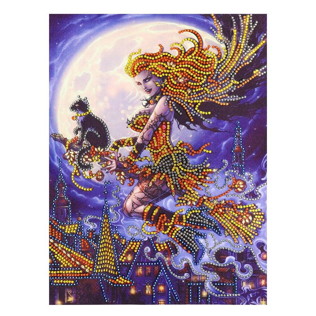 Crystal Rhinestone Diamond Painting Kit- Halloween Witch - Hibah-Diamond painting art studio