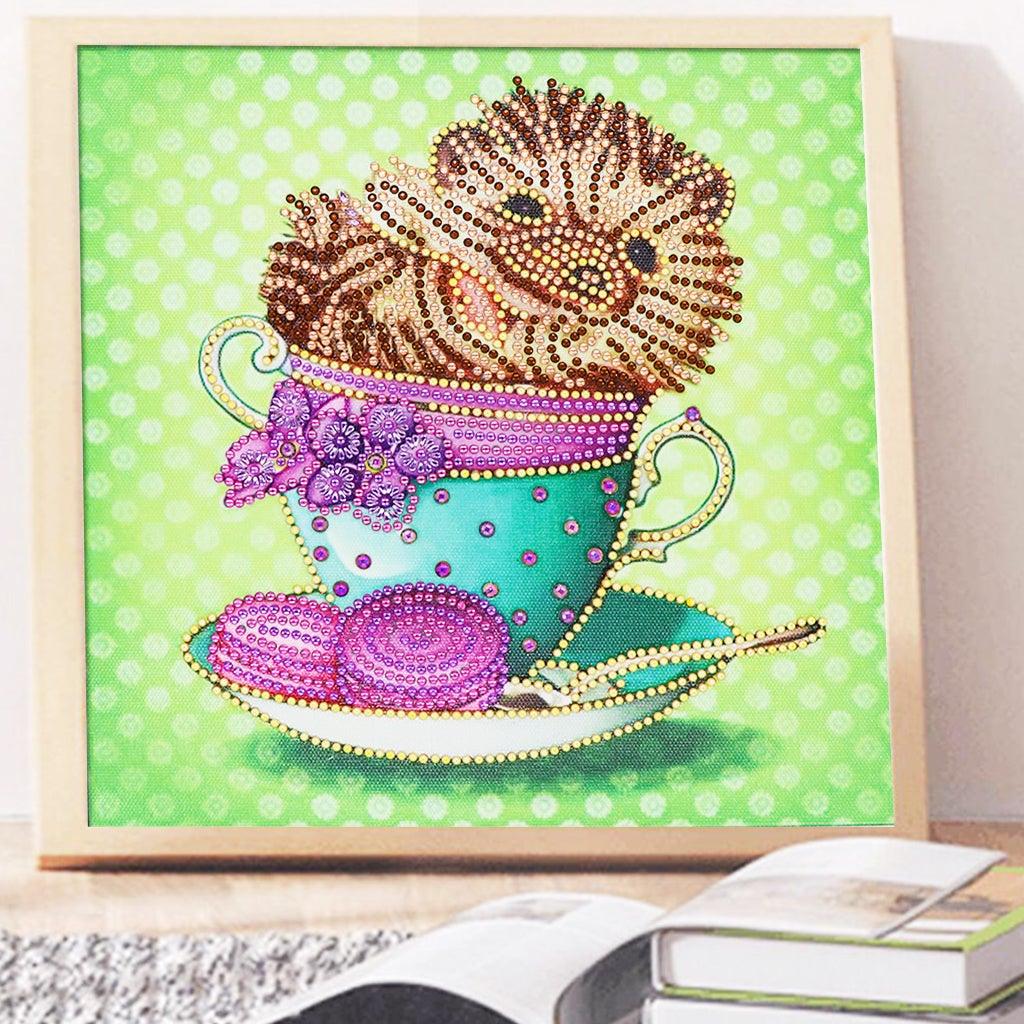 Crystal Rhinestone Diamond Painting Kit - Hamster in a teacup - Hibah-Diamond painting art studio