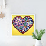 Crystal Rhinestone Diamond Painting Kit - heart mandala - Hibah-Diamond painting art studio