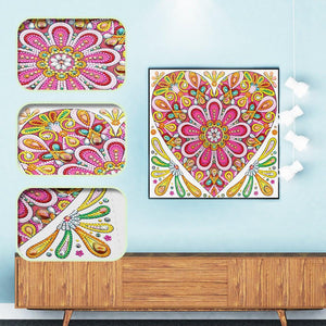 Crystal Rhinestone Diamond Painting Kit - Heart-shaped flower - Hibah-Diamond painting art studio