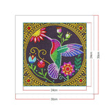 Crystal Rhinestone Diamond Painting Kit - Hummingbird - Hibah-Diamond painting art studio