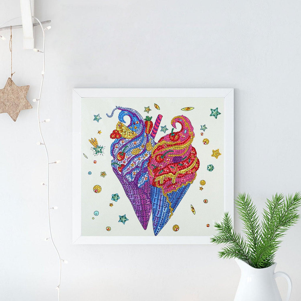Crystal Rhinestone Diamond Painting Kit - Ice cream - Hibah-Diamond painting art studio