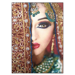 Crystal Rhinestone Diamond Painting Kit - Indian Beauty - Hibah-Diamond painting art studio