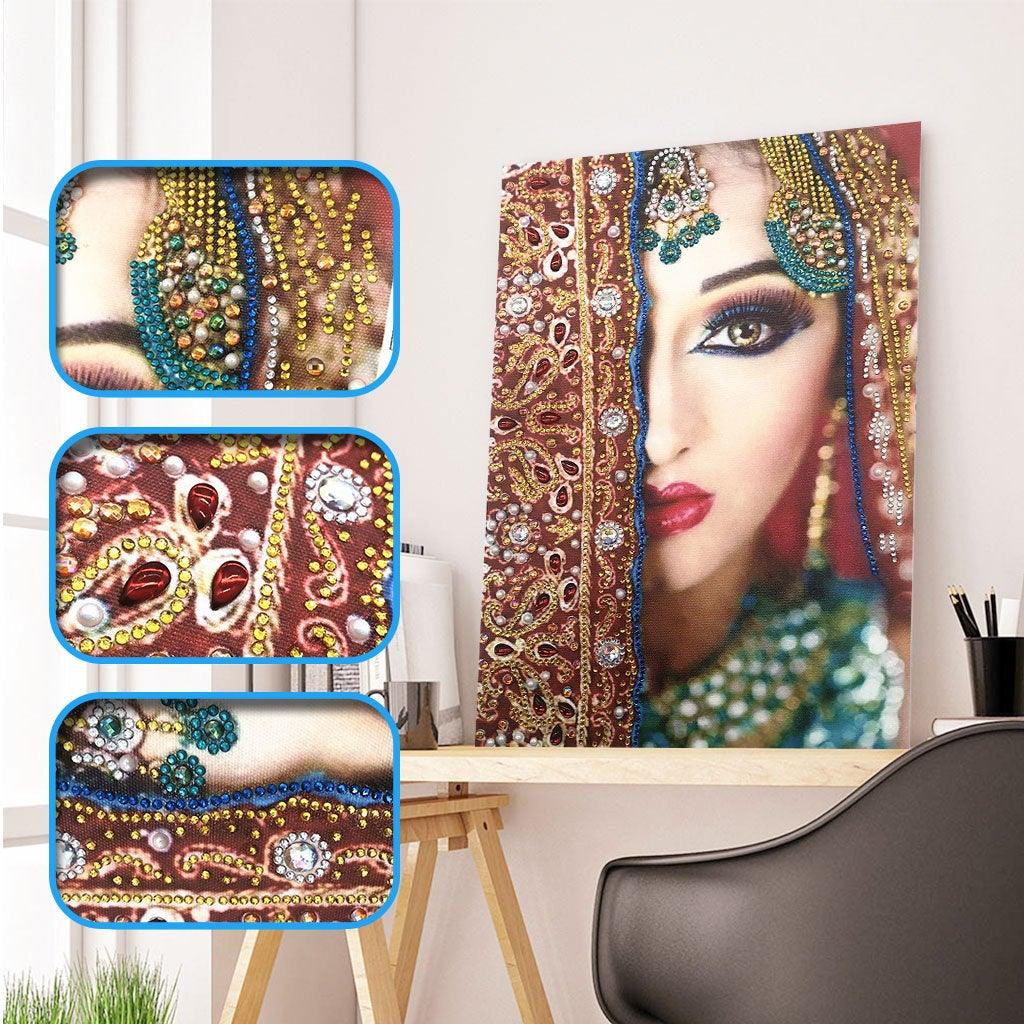Crystal Rhinestone Diamond Painting Kit - Indian Beauty - Hibah-Diamond painting art studio