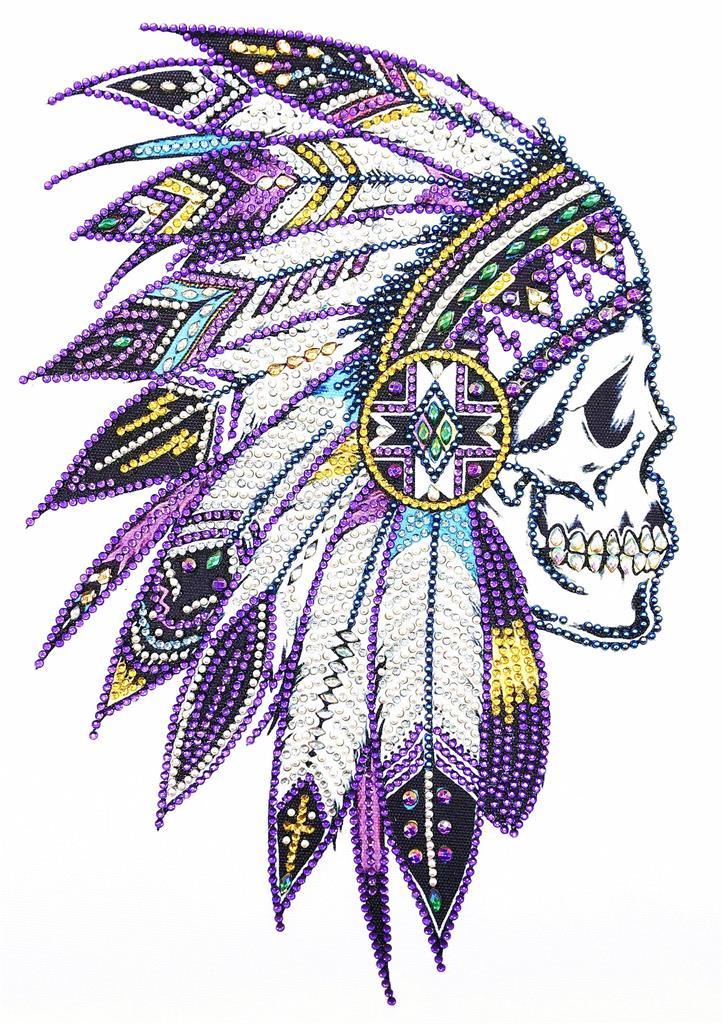 Crystal Rhinestone Diamond Painting Kit - Indian Skull - Hibah-Diamond painting art studio