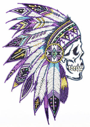 Crystal Rhinestone Diamond Painting Kit - Indian Skull - Hibah-Diamond painting art studio