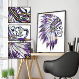 Crystal Rhinestone Diamond Painting Kit - Indian Skull - Hibah-Diamond painting art studio