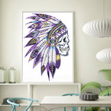 Crystal Rhinestone Diamond Painting Kit - Indian Skull - Hibah-Diamond painting art studio