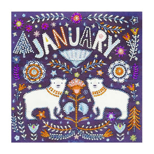 Crystal Rhinestone Diamond Painting Kit - January Polar bear - Hibah-Diamond painting art studio