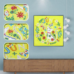 Crystal Rhinestone Diamond Painting Kit - June cat - Hibah-Diamond painting art studio