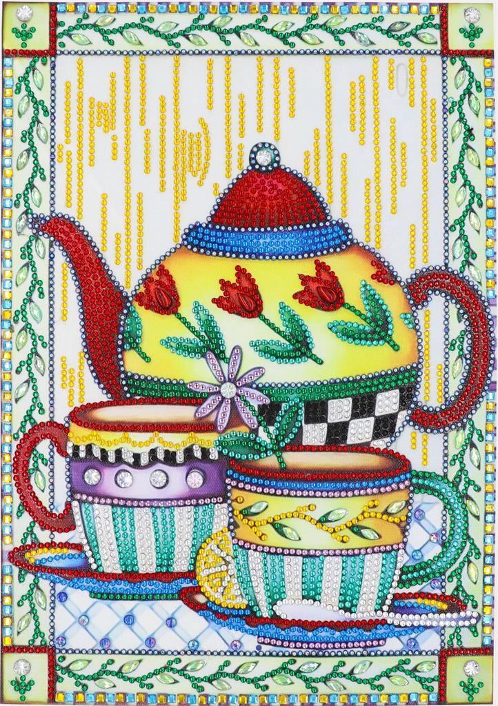 Crystal Rhinestone Diamond Painting Kit - Kettle and cups - Hibah-Diamond painting art studio