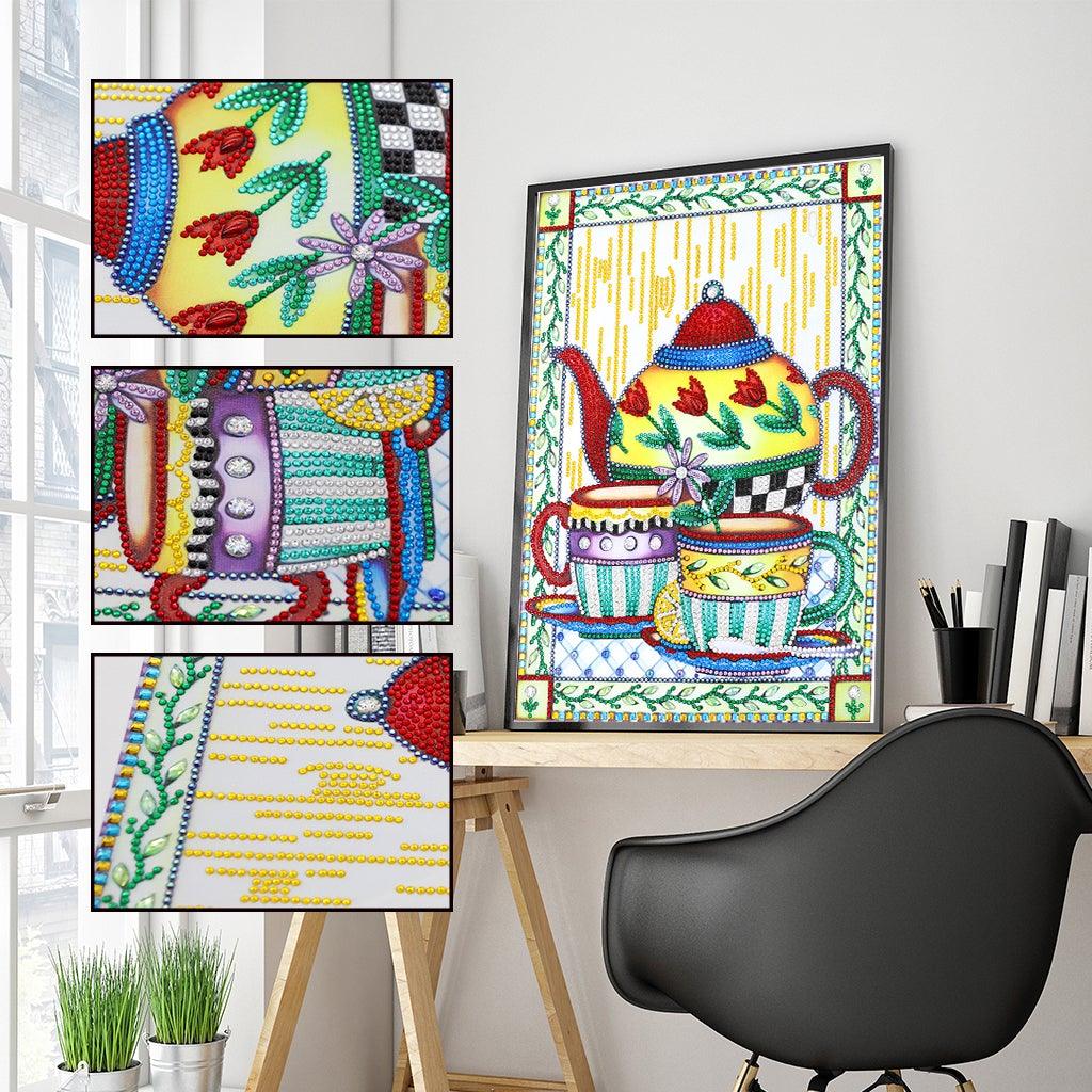 Crystal Rhinestone Diamond Painting Kit - Kettle and cups - Hibah-Diamond painting art studio