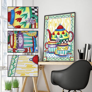 Crystal Rhinestone Diamond Painting Kit - Kettle and cups - Hibah-Diamond painting art studio