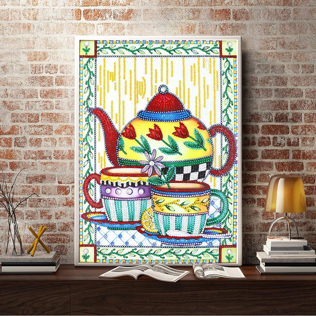 Crystal Rhinestone Diamond Painting Kit - Kettle and cups - Hibah-Diamond painting art studio