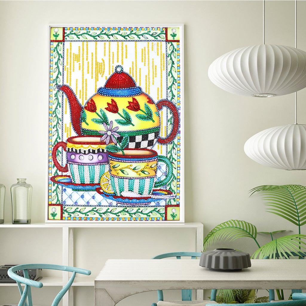 Crystal Rhinestone Diamond Painting Kit - Kettle and cups - Hibah-Diamond painting art studio