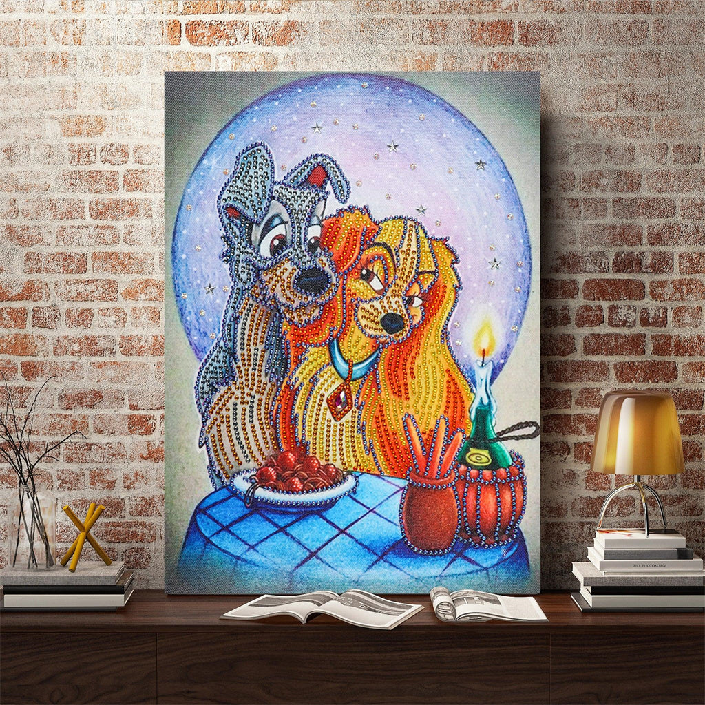 Crystal Rhinestone Diamond Painting Kit - Lady and the Tramp - Hibah-Diamond painting art studio