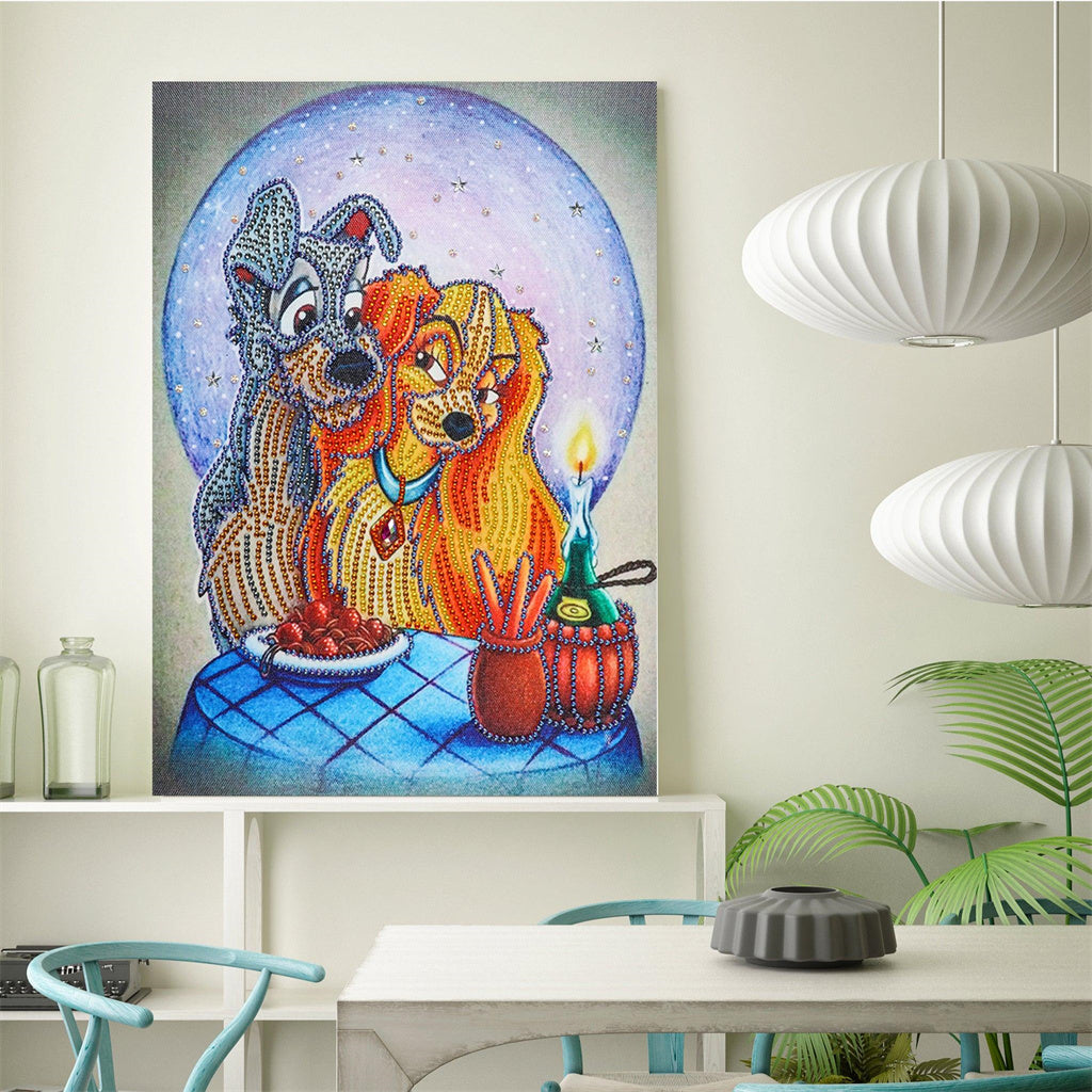 Crystal Rhinestone Diamond Painting Kit - Lady and the Tramp - Hibah-Diamond painting art studio