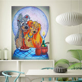 Crystal Rhinestone Diamond Painting Kit - Lady and the Tramp - Hibah-Diamond painting art studio