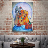 Crystal Rhinestone Diamond Painting Kit - Lady and the Tramp - Hibah-Diamond painting art studio