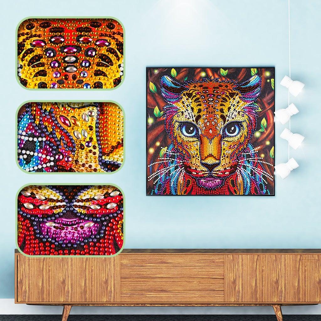 Crystal Rhinestone Diamond Painting Kit - Leopard - Hibah-Diamond painting art studio