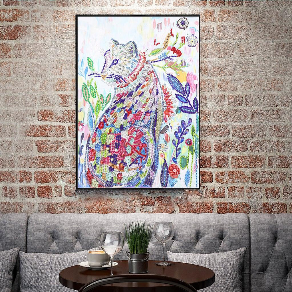 Crystal Rhinestone Diamond Painting Kit - Lovely cat - Hibah-Diamond painting art studio